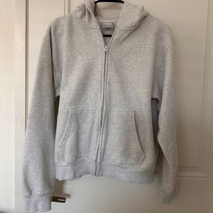 Aritzia Cozy Gray Zip-Up Hoodie